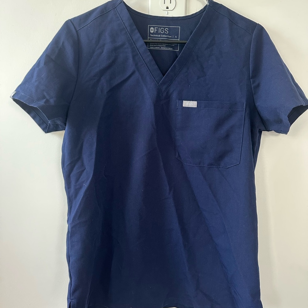 FIGS Navy Blue V-Neck Scrub Top